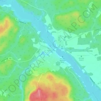 Carte topographique Elk Lake, altitude, relief