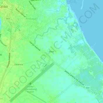 Carte topographique Pook, altitude, relief