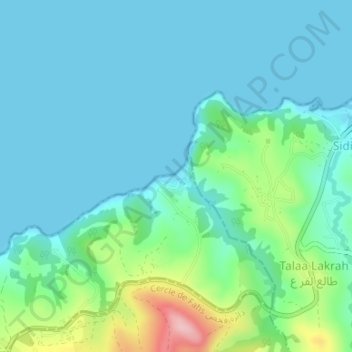 Carte topographique Playa Blanca, altitude, relief