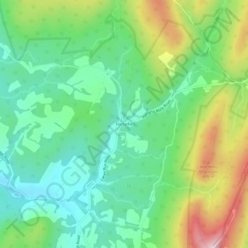 Carte topographique Forsythe, altitude, relief