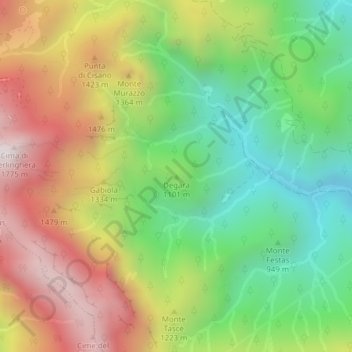 Carte topographique Degara, altitude, relief