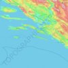 Carte topographique Dubrovačko-neretvanska županija, altitude, relief