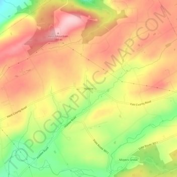 Carte topographique Hobbie, altitude, relief