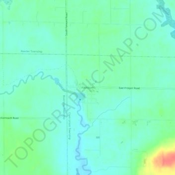 Carte topographique Falmouth, altitude, relief