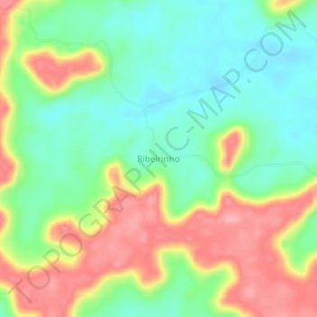 Carte topographique Ribeirinho, altitude, relief