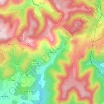 Carte topographique La Dalmerie, altitude, relief