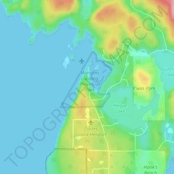 Carte topographique Mansons Landing, altitude, relief