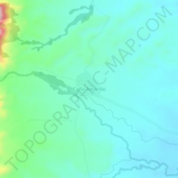 Carte topographique Caño Amarillo, altitude, relief