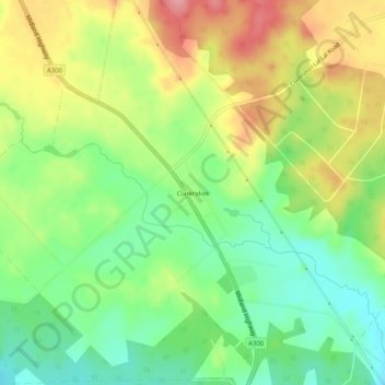 Carte topographique Clarendon, altitude, relief