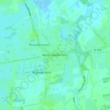 Carte topographique Westrhauderfehn, altitude, relief