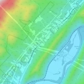 Carte topographique Danville, altitude, relief
