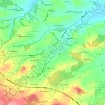 Carte topographique Weeg, altitude, relief