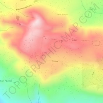 Carte topographique La Montagne, altitude, relief