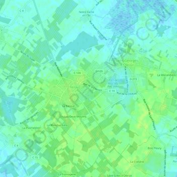 Carte topographique Les Cormiers, altitude, relief