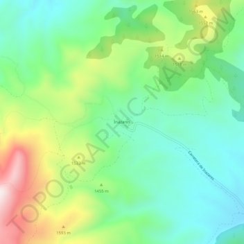Carte topographique Inazares, altitude, relief