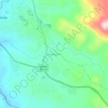 Carte topographique Davidópolis, altitude, relief