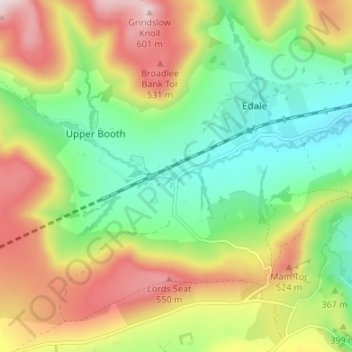 Carte topographique Barber Booth, altitude, relief