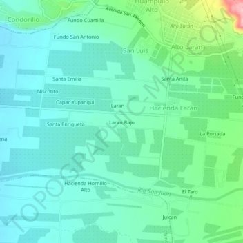 Carte topographique Laran Bajo, altitude, relief