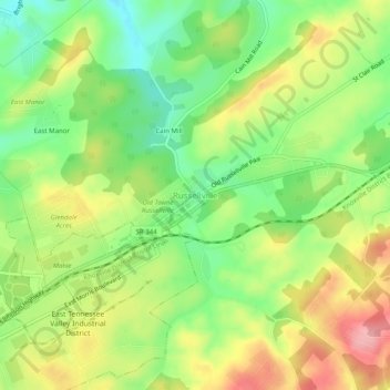 Carte topographique Russellville, altitude, relief