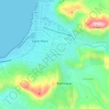 Carte topographique Pont Tambou, altitude, relief