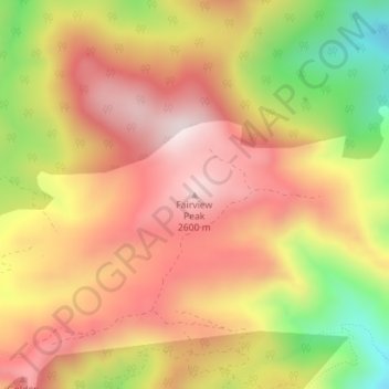 Carte topographique Fairview Peak, altitude, relief