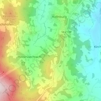 Carte topographique Windsprach, altitude, relief