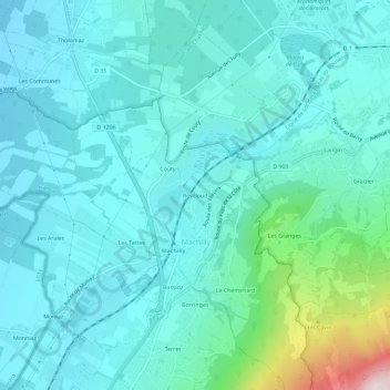 Carte topographique Revilloud, altitude, relief