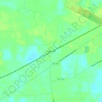 Carte topographique Hightower, altitude, relief