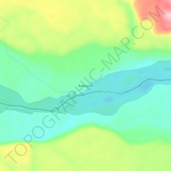 Carte topographique Ankuash, altitude, relief