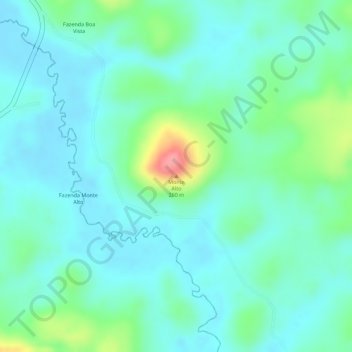 Carte topographique Monte Alto, altitude, relief