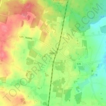 Carte topographique Arden, altitude, relief