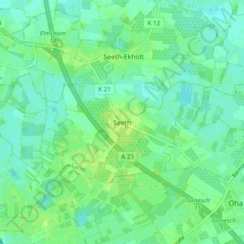 Carte topographique Seeth, altitude, relief