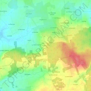 Carte topographique Point-Clos, altitude, relief