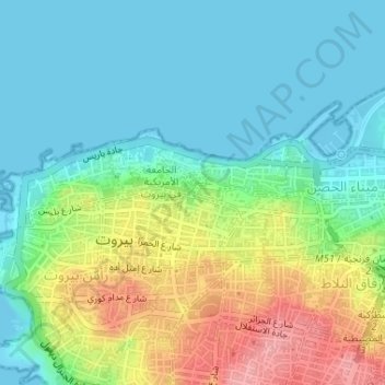 Carte topographique Banyan, altitude, relief