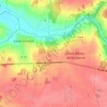 Carte topographique Le Montcel, altitude, relief