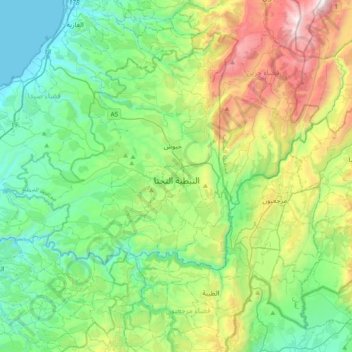 Carte topographique Nabatieh, altitude, relief