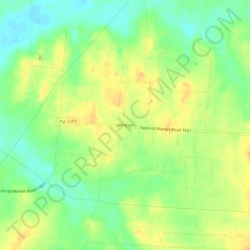 Carte topographique Whitton, altitude, relief
