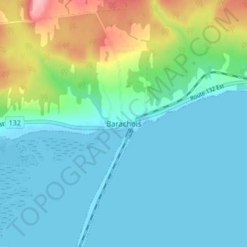 Carte topographique Barachois, altitude, relief