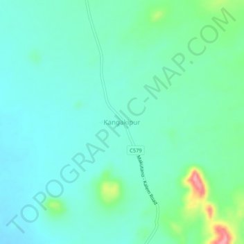 Carte topographique Kangakipur, altitude, relief