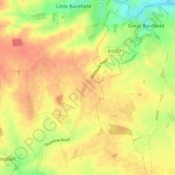 Carte topographique Oxen End, altitude, relief