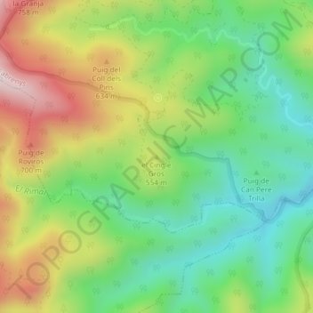 Carte topographique el Cingle Gros, altitude, relief