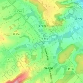 Carte topographique Blainville, altitude, relief