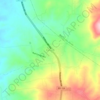 Carte topographique Rafael, altitude, relief