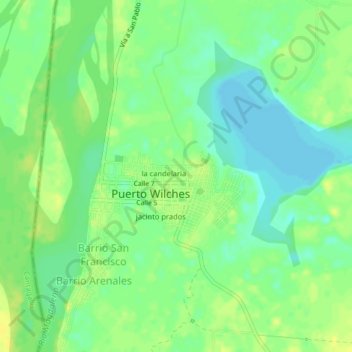 Carte topographique cienaga, altitude, relief