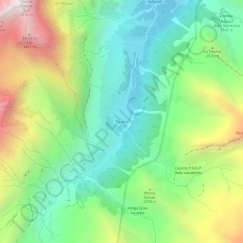 Carte topographique Thumel, altitude, relief