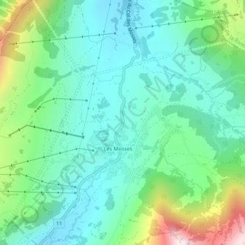 Carte topographique Col des Mosses, altitude, relief