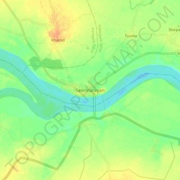 Carte topographique Seorinarayan, altitude, relief