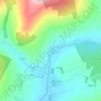 Carte topographique Quarry Street, altitude, relief