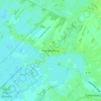 Carte topographique Frankenburg, altitude, relief