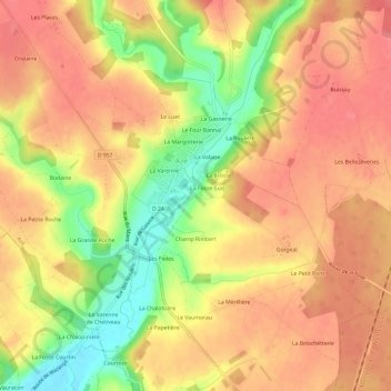 Carte topographique La Fosse, altitude, relief